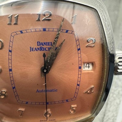 DANIEL JEANRICHARD AUTOMATIC WATCH TONNEAU PINK DIAL 91.2G SWISS MADE VINTAGE