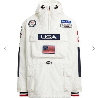 POLO RALPH LAUREN TEAM USA ANORAK JACKET WHITE SIZE L RARE