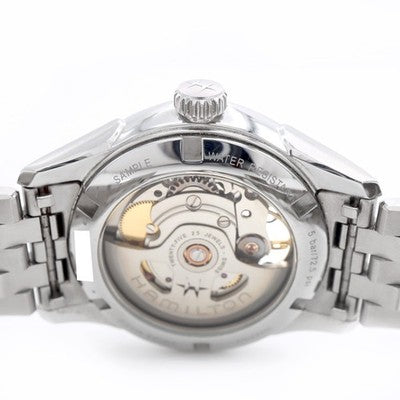 HAMILTON JAZZMASTER OPEN HEART AUTO H32215130 36MM BLACK DIAL STEEL WATCH USED