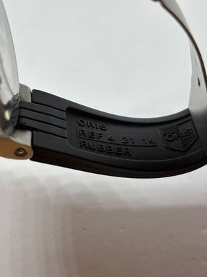 ORIS 7522-41 AUTOMATIC DAY DATE SILVER DIAL RUBBER STRAP MEN'S WATCH SWISS