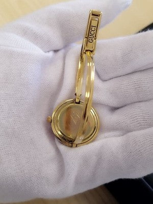 GUCCI CHANGE BEZEL 11/12.2 QUARTZ WATCH GOLD WHITE DIAL MULTI-COLOR BEZEL W/ BOX