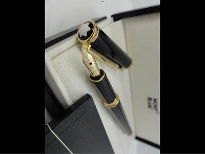 Montblanc Noblesse Oblige No15130 Fountain Pen Black Gold Near Unused /w Box