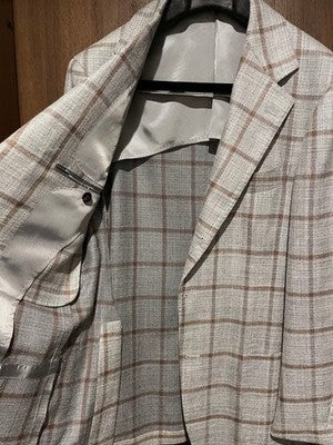 RING JACKET MEISTER 206 GRAY BROWN CHECK SINGLE JACKET JP SIZE 48 FROM JAPAN