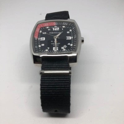 VICEROY FC BARCELONA QUARTZ 43761 BLACK & WHITE EXCELLENT CONDITION SOCCER WATCH