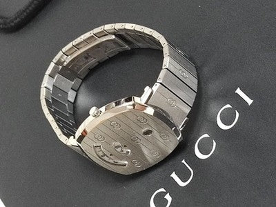 GUCCI GRIP WATCH 38MM YA157410 STAINLESS STEEL SILVER UNUSED W/ BOX & PAPERS