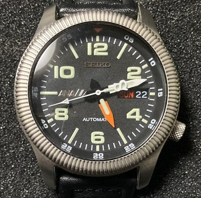 SEIKO 7S26-0620 ANA LIMITED PILOT MODEL AUTOMATIC WATCH 40MM STAINLESS STEEL