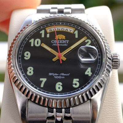 ORIENT PRESIDENT DAY DATE AUTOMATIC WATCH RARE OVERHAULED VINTAGE MODEL