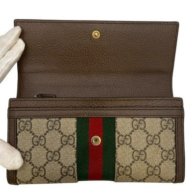 GUCCI OPHIDIA SHERRY GG SUPREME LONG WALLET - W/ BOX MEN'S ACCESSORIES