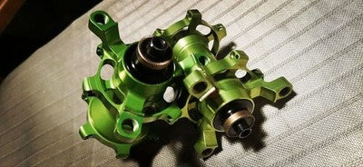 HOPE BICYCLE HUB SET GREEN ANODIZED FRONT REAR MTB DISC BRAKE ALLOY USED