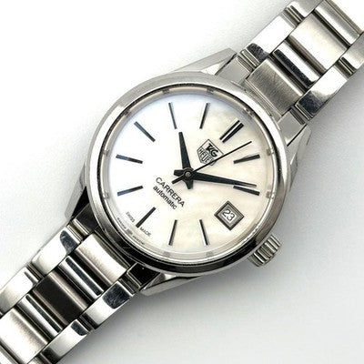TAG HEUER CARRERA WAR2411 AUTOMATIC LADIES WATCH DATE SILVER DIAL STEEL SWISS