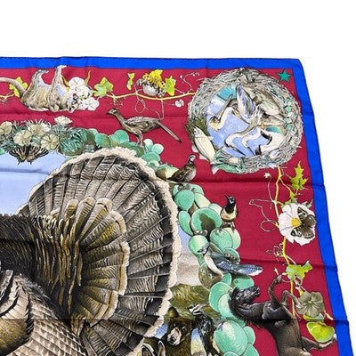 HERMES CARRE 90 KERMIT OLIVER TEXAS WILDLIFE SILK SCARF RARE FRANCE AUTHENTIC