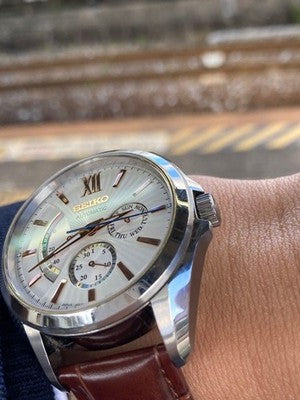SEIKO SDGC021 BRIGHTZ MEN'S WRISTWATCH POWER RESERVE ROUND FACE JAPAN MADE