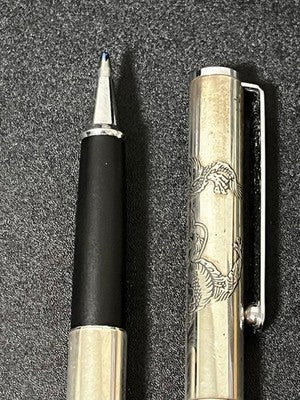 PILOT ROLLERBALL PEN LAUREATE STERLING SILVER CAP TYPE USED DRAGON EXCELLENT