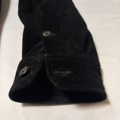 POLO RALPH LAUREN 90S USA SUEDE LEATHER SHIRT JACKET BLACK M OVERSIZED VINTAGE