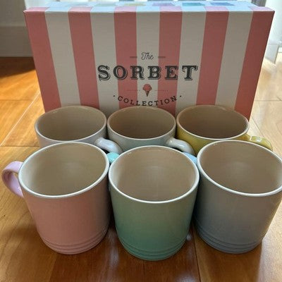 LE CREUSET MUG CUP SORBET COLLECTION SET OF 6 350ML RARE UNUSED JP