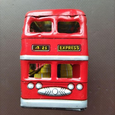 DOUBLE DECKER BUS MF844 LONDON BUS FRICTION TIN BOXED USED FROM JAPAN RED W/BOX