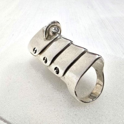 VIVIENNE WESTWOOD ARMOR RING SV925 SILVER SIZE S EARLY MODEL FROM JAPAN