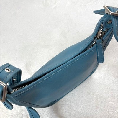 COACH VINTAGE BECKETT ZIP SHOULDER BAG LIGHT BLUE LEATHER CROSSBODY RARE OLD