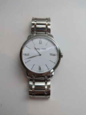 BAUME MERCIER CLASSIMA M0A10354 QUARTZ MEN WATCH WHITE DIAL ROMAN NUMERAL