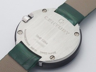 CENTURY COUTURE 832.8.S.70I.12.CEK GREEN STAINLESS STEEL WRISTWATCH USED AUTH