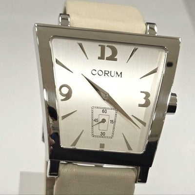 CORUM BOUTIQUE TRAPEZE 106.404.20 SILVER DIAL STAINLESS STEEL QUARTZ MENS WATCH