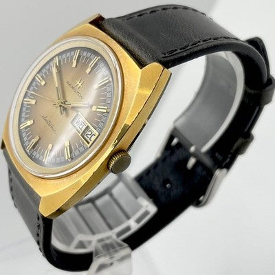 HAMILTON ELECTRONIC 702001-4 ELECTRIC BALANCE WATCH VINTAGE GOLD DIAL WORKING