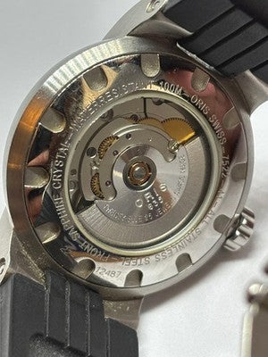 ORIS 7522-41 AUTOMATIC DAY DATE SILVER DIAL RUBBER STRAP MEN'S WATCH SWISS
