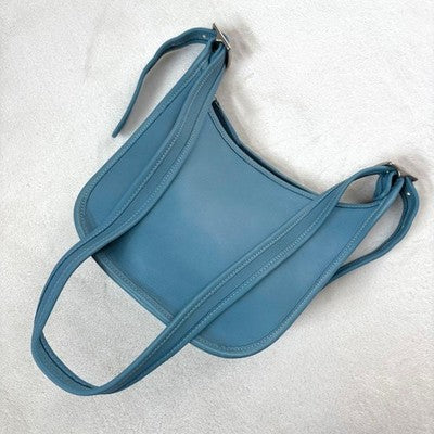 COACH VINTAGE BECKETT ZIP SHOULDER BAG LIGHT BLUE LEATHER CROSSBODY RARE OLD
