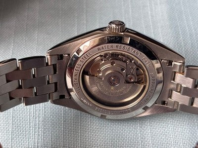 REVUE THOMMEN HERITAGE AUTOMATIC MEN WATCH BLUE DIAL SKELETON BACK SWISS