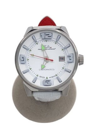 I.T.A. LAUTOMATIKO 26.00.01 AUTOMATIC WHITE DIAL LEATHER ITALIAN DESIGN WATCH