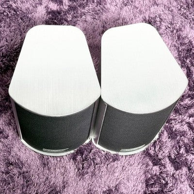 PIEGA TMICRO3 SILVER SPEAKER SYSTEM PAIR BOOKSHELF SPEAKERS TESTED WORKING