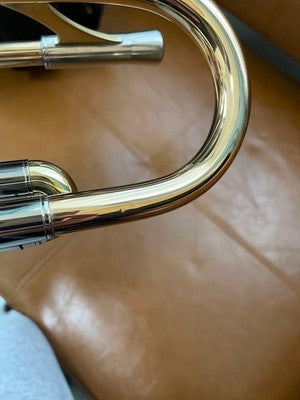 JUPITER JTR-812R BB TRUMPET GOLD BRASS BELL, ML BORE, USED W/ ORIGINAL CASE