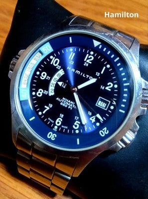 HAMILTON KHAKI WORLD TIME H776551 AUTOMATIC 200M NAVY DIAL MENS WATCH
