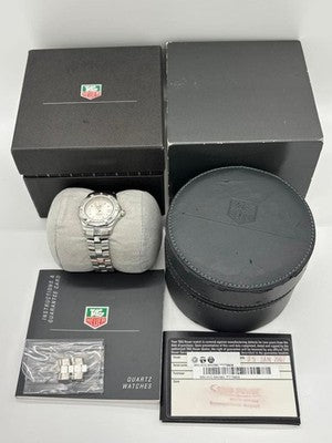 TAG HEUER EXCLUSIVE QUARTZ WN131C-0 SILVER DIAL DATE LADY'S WATCH W/ BOX MANUAL