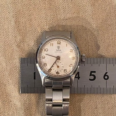 TUDOR OYSTER MANUAL WIND WATCH SHIELD ROSE DIAL ~1940S ANTIQUE