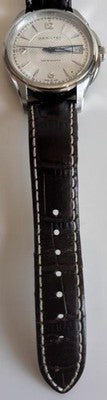 HAMILTON JAZZMASTER VIEWMATIC H324550 AUTOMATIC SILVER DIAL DATE WATCH AS IS