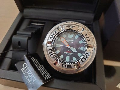 CITIZEN PROMASTER ECOZILLA ECO-DRIVE DIVER SILVER WATCH AS IS