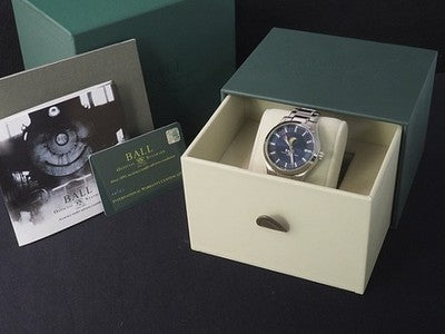 BALL WATCH ENGINEER II MOONPHASE NM2282C-SJ-BE SS BLUE WRISTWATCH USED AUTHENTIC