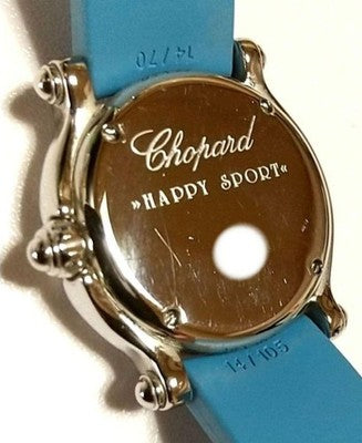CHOPARD HAPPY SPORT HAPPY FISH LADIES WATCH RUBBER STRAP SWISS MADE GOOD