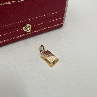 CARTIER 18K YELLOW GOLD 750 INGOT PENDANT TOP CHARM ONLY NO CHAIN AUTHENTIC 4.2G