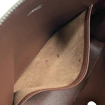 HERMÈS VIBRATO ESCAPADE LEATHER STRIPE ZIPPER HANDBAG ORANGE BEIGE TOTE
