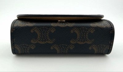 CELINE TRIOMPHE CANVAS RING CASE BLACK JEWELRY STORAGE BOX WITH BOX DUST BAG