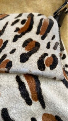 FENDI MAMMA BUCKET SHOULDER BAG, LEOPARD PRINT, CALF HAIR, WOMEN'S FASHION