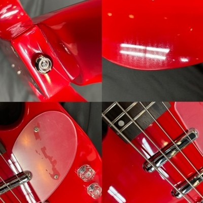 KATAMALAZOO KB1/RED LONGHORN TYPE ELECTRIC BASS GUITAR W/ SOFT CASE
