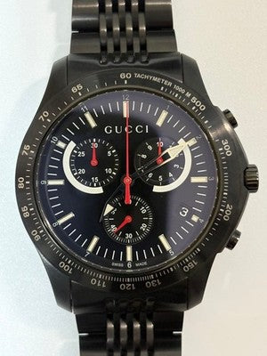 GUCCI G-TIMELESS YA126258 CHRONOGRAPH QUARTZ MENS WATCH BLACK DIAL BOX