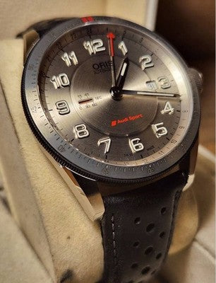 ORIS ARTIX GT AUDI SPORT GMT AUTOMATIC WATCH 44MM GRAY DIAL DATE BOXED