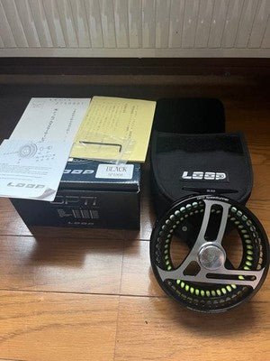 LOOP OPTY SPEEDRUNNER FLY REEL LARGE ARBOR BLACK FISHING TACKLE USED WITH CASE