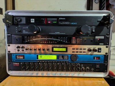 GUITAR RACK SYSTEM ROLAND GP-100 DIGITECH S200 KORG DTR-1 W/ 6U CASE FROM JAPAN