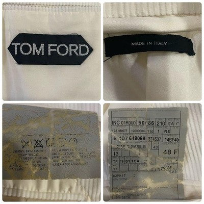 TOM FORD CREAM CORDUROY 2B TAILORED JACKET MEN SIZE 48 MADE IN ITALY