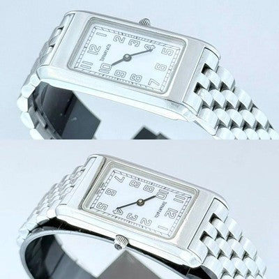TIFFANY CLASSIC ARABIC RECTANGULAR WATCH STAINLESS STEEL WHITE DIAL BATTERY